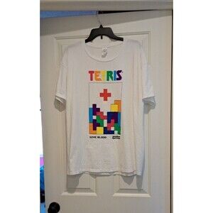 Tetris 40th Anniversary T Shirt American Red Cross Graphic Print Hanes-T Size XL